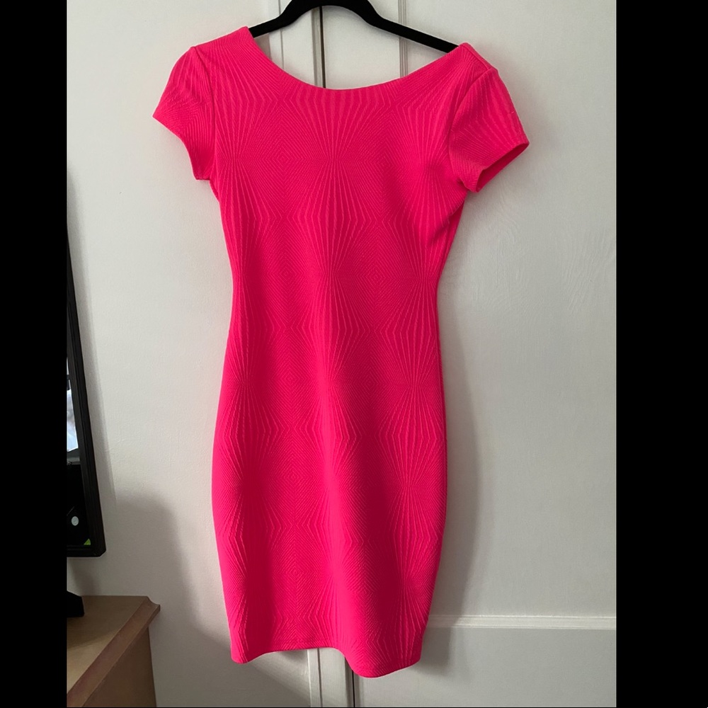 Hot pink Gianni Bini scoop back mini dress, size small